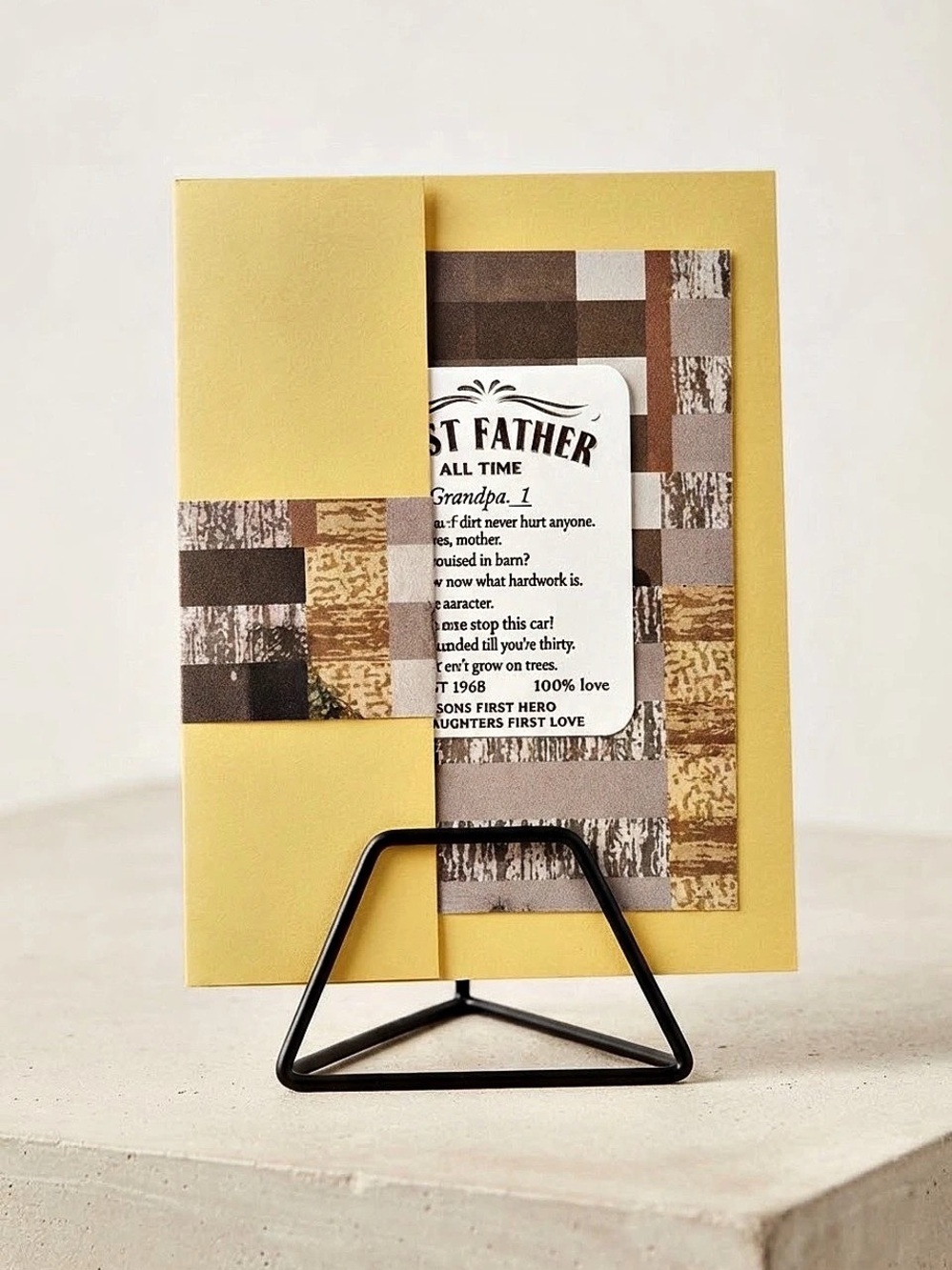Mixed Media Gift Card in Yellow & Brown